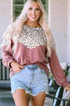 Leopard Round Neck Long Sleeve T-Shirt Women's T-Shirts - Tophatter Daily Deals