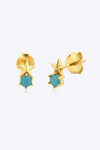 Zircon Star Stud Earrings Turquoise One Size Earrings - Tophatter Daily Deals