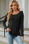 Round Neck Long Sleeve T-Shirt Women's T-Shirts - Tophatter Daily Deals