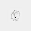 Twisted Inlaid Zircon Double-layered Ring Silver Rings - Tophatter Daily Deals