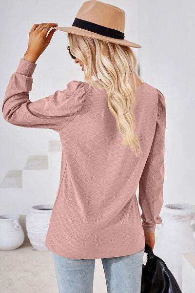 Square Neck Puff Sleeve T-Shirt Women's T-Shirts - Tophatter Daily Deals