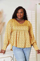 HEYSON Full Size V-Neck Floral Satin Top Blouses - Tophatter Daily Deals