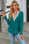 V-Neck Flounce Sleeve Blouse - Tophatter Deals