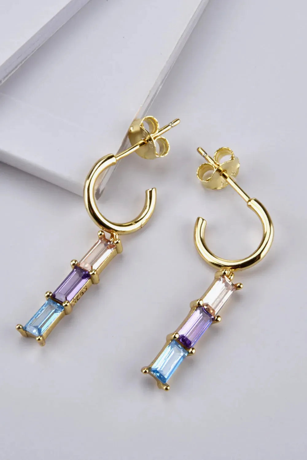 Inlaid Zircon 925 Sterling Silver Earrings Earrings - Tophatter Daily Deals