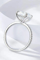 Emerald Cut 4 Carat Moissanite Side Stone Ring Moissanite - Tophatter Daily Deals