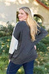 Celeste Design Full Size Contrast Long Sleeve Top Blouses - Tophatter Daily Deals