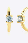 Zircon 925 Sterling Silver Huggie Earrings Earrings - Tophatter Daily Deals