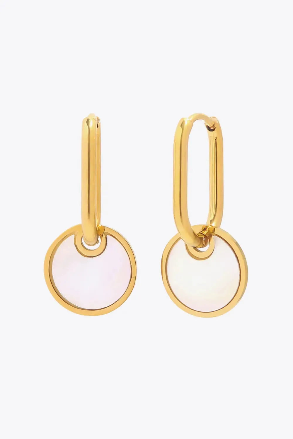 Copper White Mother-Of-Pearl Drop Earrings Earrings - Tophatter Daily Deals