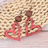 Cutout Heart Shape Wood Earrings Earrings - Tophatter Daily Deals