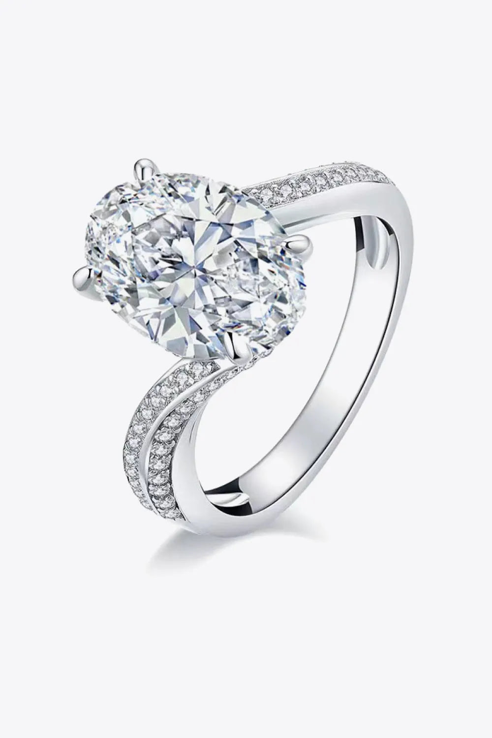 3 Carat Moissanite Side Stone Ring - Tophatter Shopping Deals