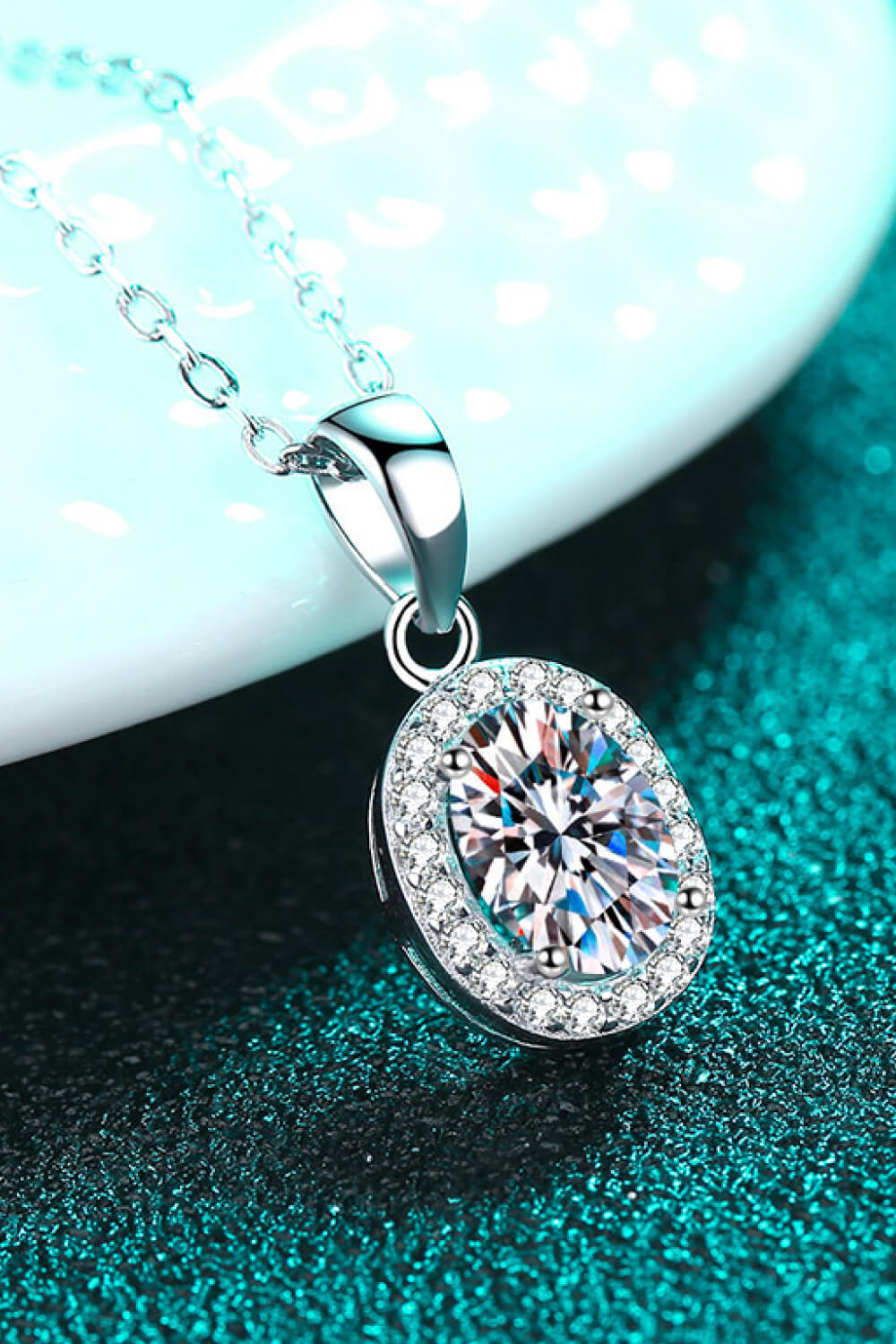 Be The One 1 Carat Moissanite Pendant Necklace Moissanite - Tophatter Daily Deals