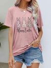 HAPPY EASTER Graphic Short Sleeve Tee Dusty Pink Women's T-Shirts - Tophatter Daily Deals