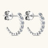 Inlaid Moissanite 925 Sterling Silver C-Hoop Earrings Moissanite - Tophatter Daily Deals