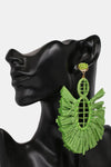 Raffia Grass Tassel Detail Dangle Earrings Earrings - Tophatter Daily Deals