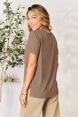 Basic Bae Full Size Round Neck Short Sleeve T-Shirt Women's T-Shirts - Tophatter Daily Deals