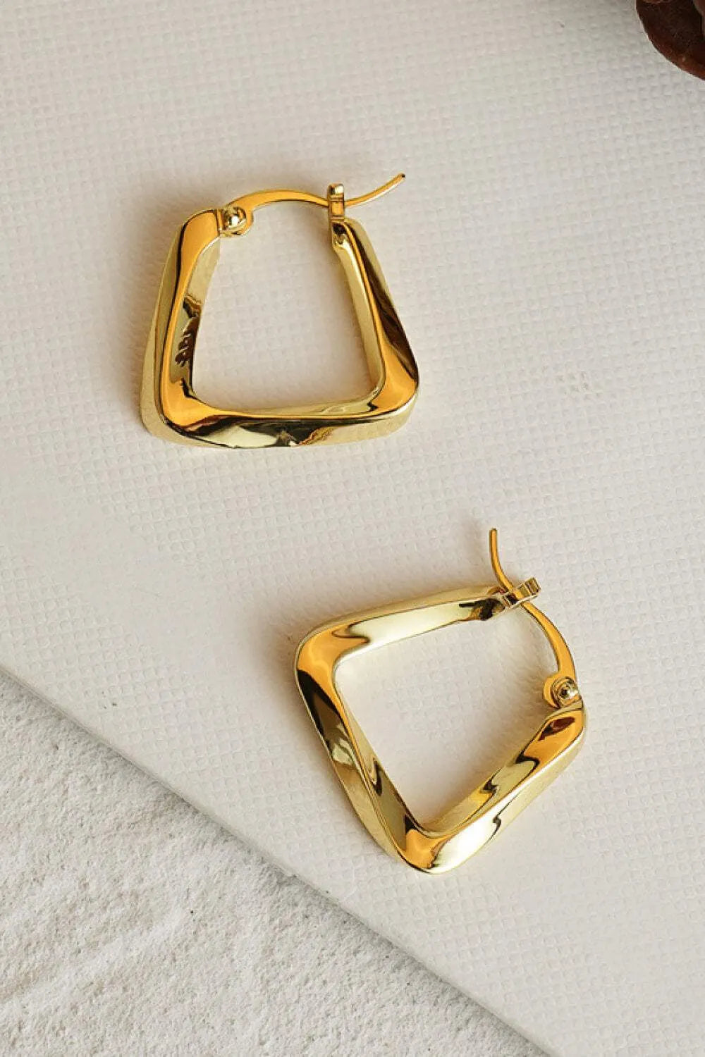 18K Gold Plated Irregular Geometric Earrings Earrings - Tophatter Daily Deals