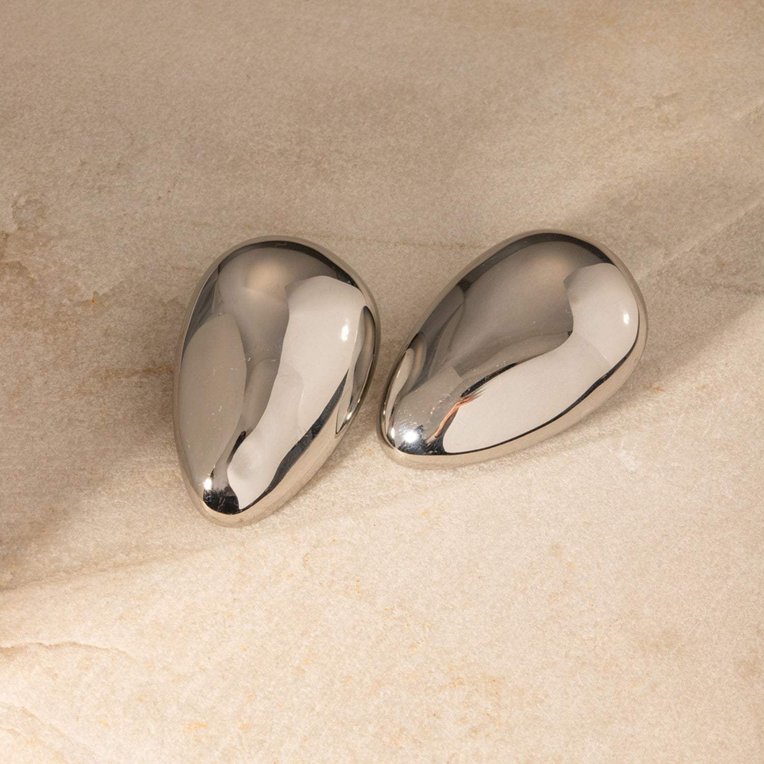 Stainless Steel Teardrop Stud Earrings Earrings - Tophatter Daily Deals