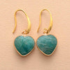 Natural Stone Heart Drop Earrings Earrings - Tophatter Daily Deals