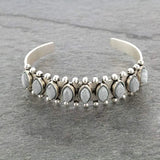 Turquoise Open Bracelet Light Gray One Size Bracelets - Tophatter Daily Deals