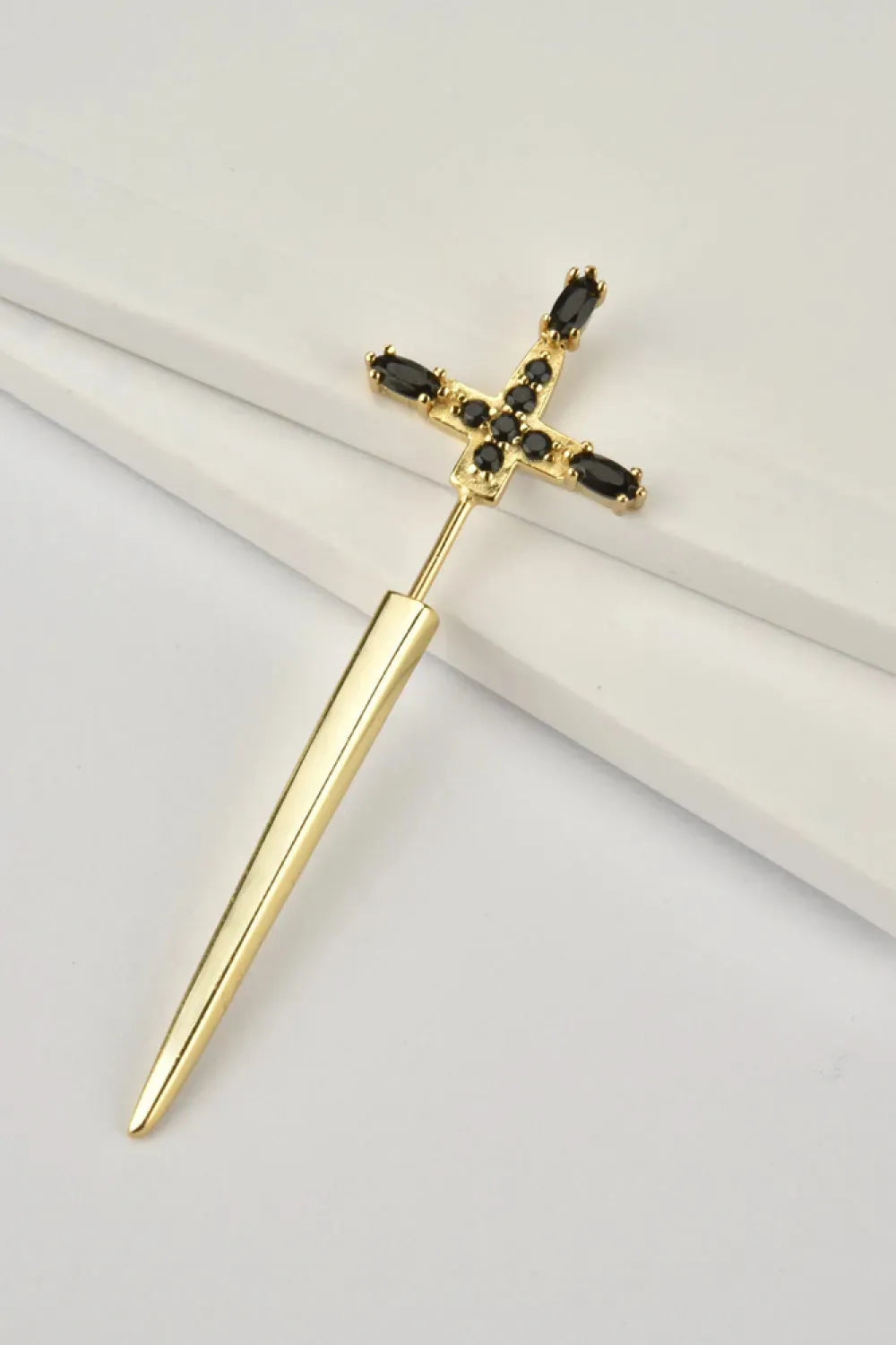 Zircon 925 Sterling Silver Sword Single Ear Jacket Earring Earrings - Tophatter Daily Deals