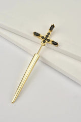 Zircon 925 Sterling Silver Sword Single Ear Jacket Earring Earrings - Tophatter Daily Deals