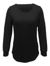 Round Neck Long Sleeve T-Shirt Women's T-Shirts - Tophatter Daily Deals