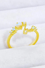 Natural Moonstone and Zircon Open Ring Moonstone - Tophatter Daily Deals