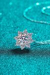 1 Carat Moissanite Floral-Shaped Pendant Necklace Moissanite - Tophatter Daily Deals