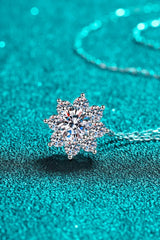 1 Carat Moissanite Floral-Shaped Pendant Necklace Moissanite - Tophatter Daily Deals
