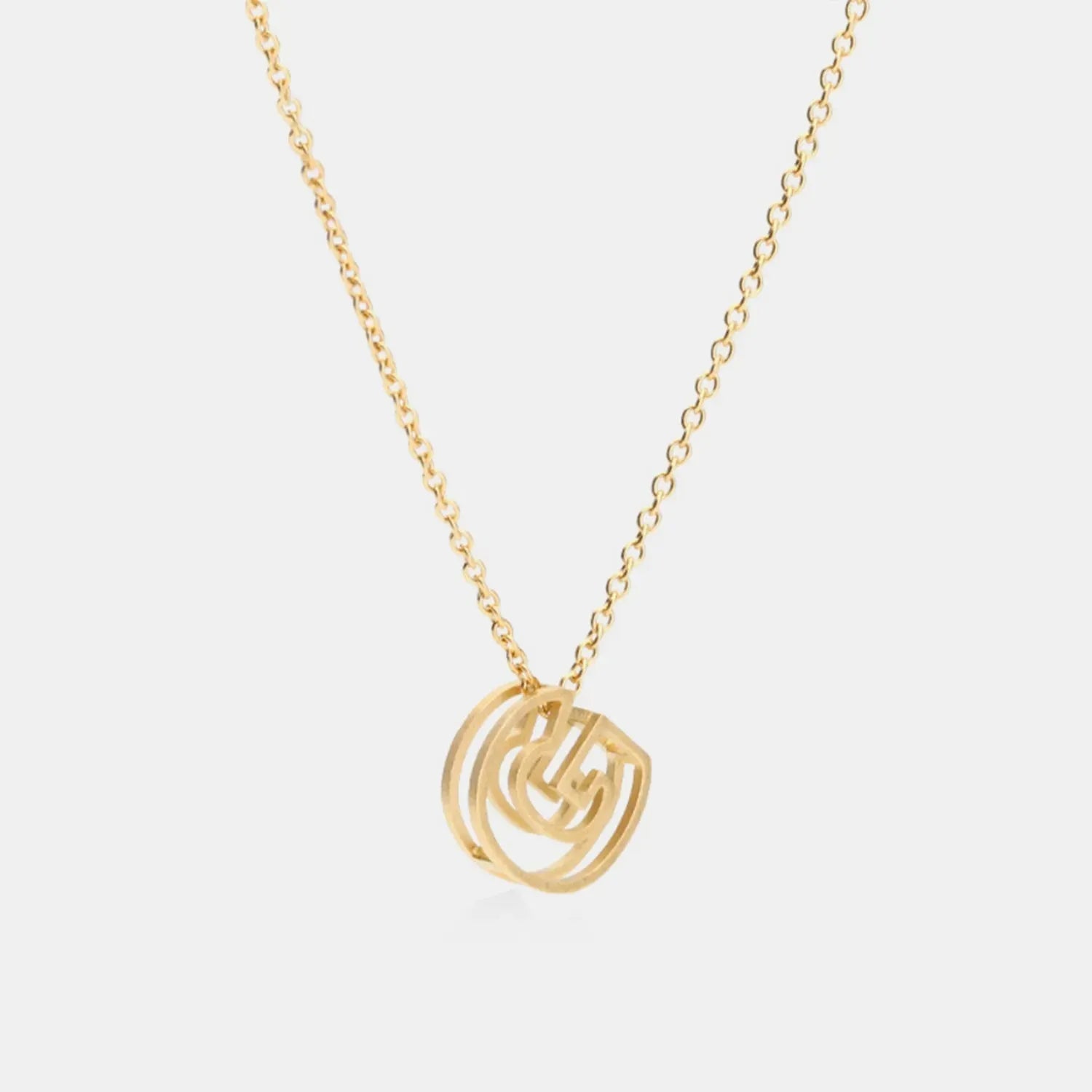 Stainless Steel Letter Pendant Necklace Gold G One Size Necklaces - Tophatter Daily Deals