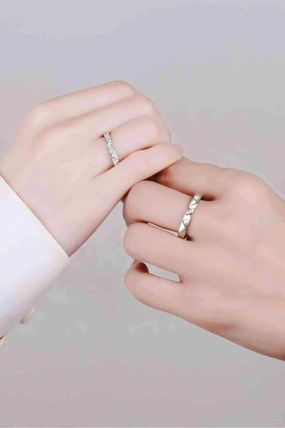 Moissanite Minimalist Rhodium-Plated Ring Moissanite - Tophatter Daily Deals