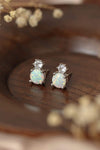 4-Prong Opal Stud Earrings White One Size Opal - Tophatter Daily Deals