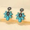 Artificial Turquoise Flower Earrings Turquoise One Size Earrings - Tophatter Daily Deals