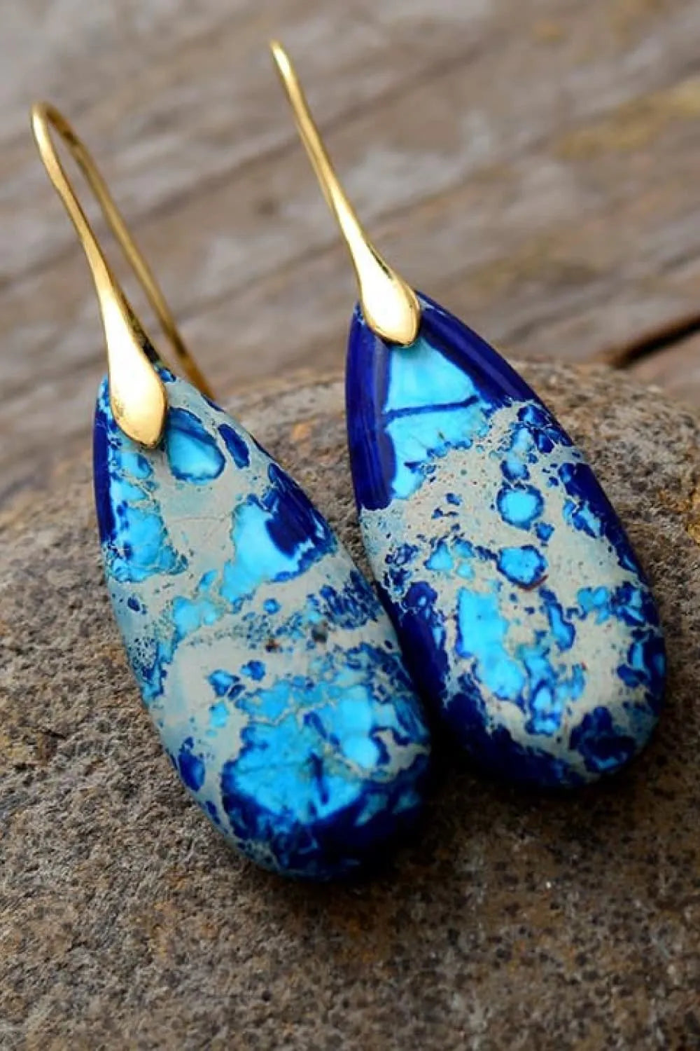 Handmade Teardrop Shape Natural Stone Dangle Earrings Earrings - Tophatter Daily Deals