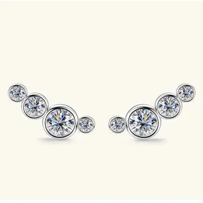Moissanite 925 Sterling Silver Stud Earrings Moissanite - Tophatter Daily Deals