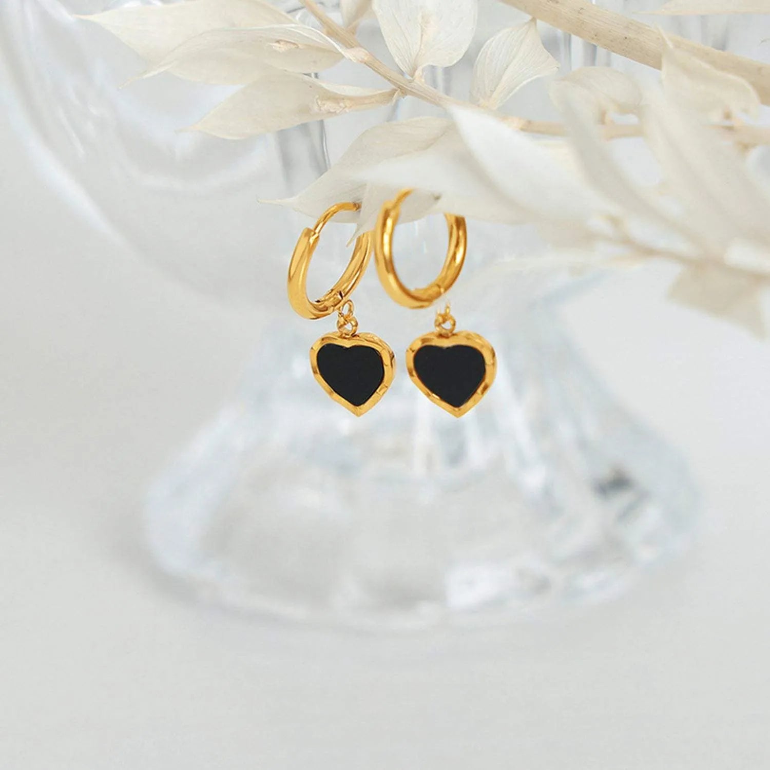18K Gold-Plated Heart Drop Earrings Earrings - Tophatter Daily Deals