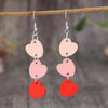 Heart Wood Dangle Earrings Blush Pink One Size Earrings - Tophatter Daily Deals