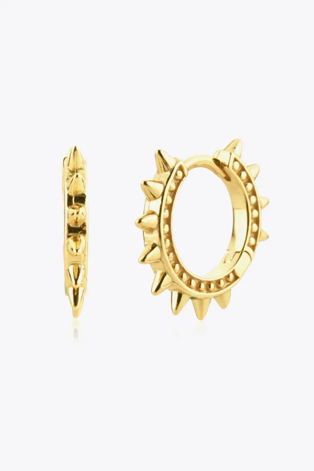 925 Sterling Silver Huggie Earrings Gold One Size Earrings - Tophatter Daily Deals