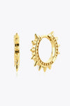 925 Sterling Silver Huggie Earrings Gold One Size Earrings - Tophatter Daily Deals