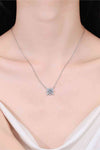 Moissanite Rhodium-Plated Necklace Moissanite - Tophatter Daily Deals