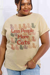 Simply Love Full Size LESS PEOPLE MORE CATS Graphic Cotton Tee Women's T-Shirts - Tophatter Daily Deals