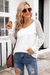 V-Neck Long Raglan Sleeve Top - Tophatter Deals