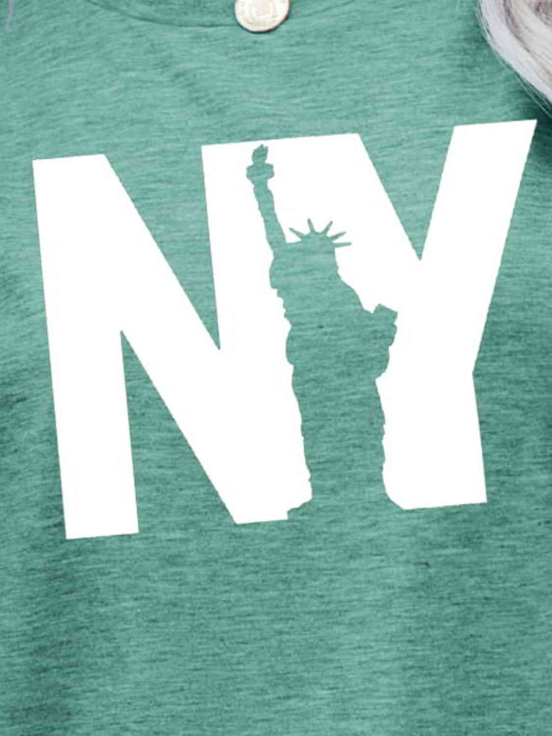 NY the Statue of Liberty Graphic Tee Women's T-Shirts - Tophatter Daily Deals