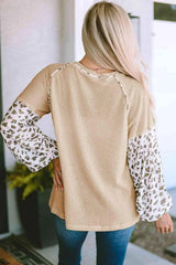 Waffle-Knit Balloon Sleeve Blouse Blouses - Tophatter Daily Deals