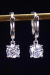 Feel The Surprise 1 Carat Moissanite Platinum-Plated Drop Earrings Silver One Size Moissanite - Tophatter Daily Deals