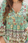 Plus Size Floral Tassel Tie Blouse Blouses - Tophatter Daily Deals