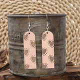 Heart Pattern Wooden Dangle Earrings Earrings - Tophatter Daily Deals