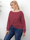 Plus Size Twisted Drop Shoulder T-Shirt Women's T-Shirts - Tophatter Daily Deals