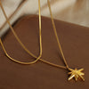 Star Pendant Double-Layered Titanium Steel Necklace Necklaces - Tophatter Daily Deals