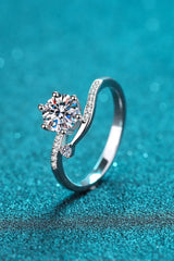 On My Mind 925 Sterling Silver Moissanite Ring Moissanite - Tophatter Daily Deals